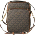 Michael Kors Jet Set Travel Signature PVC Medium Logo Chain Crossbody Flight Bag